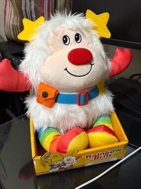 Rainbow Plush Doll by Rainbow - White Fur with Red, Yellow & Blue Accents